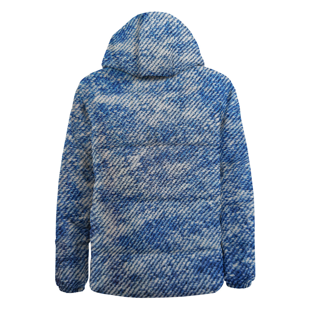 Denim Jeans Acid Wash Print Pattern Down Jacket-grizzshop