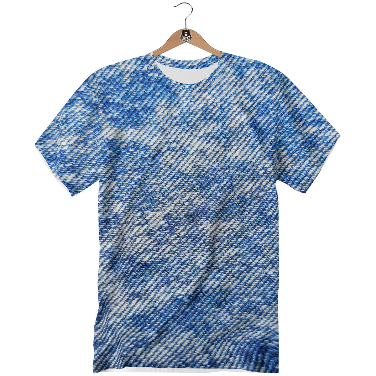 Denim Jeans Acid Wash Print Pattern T-Shirt-grizzshop