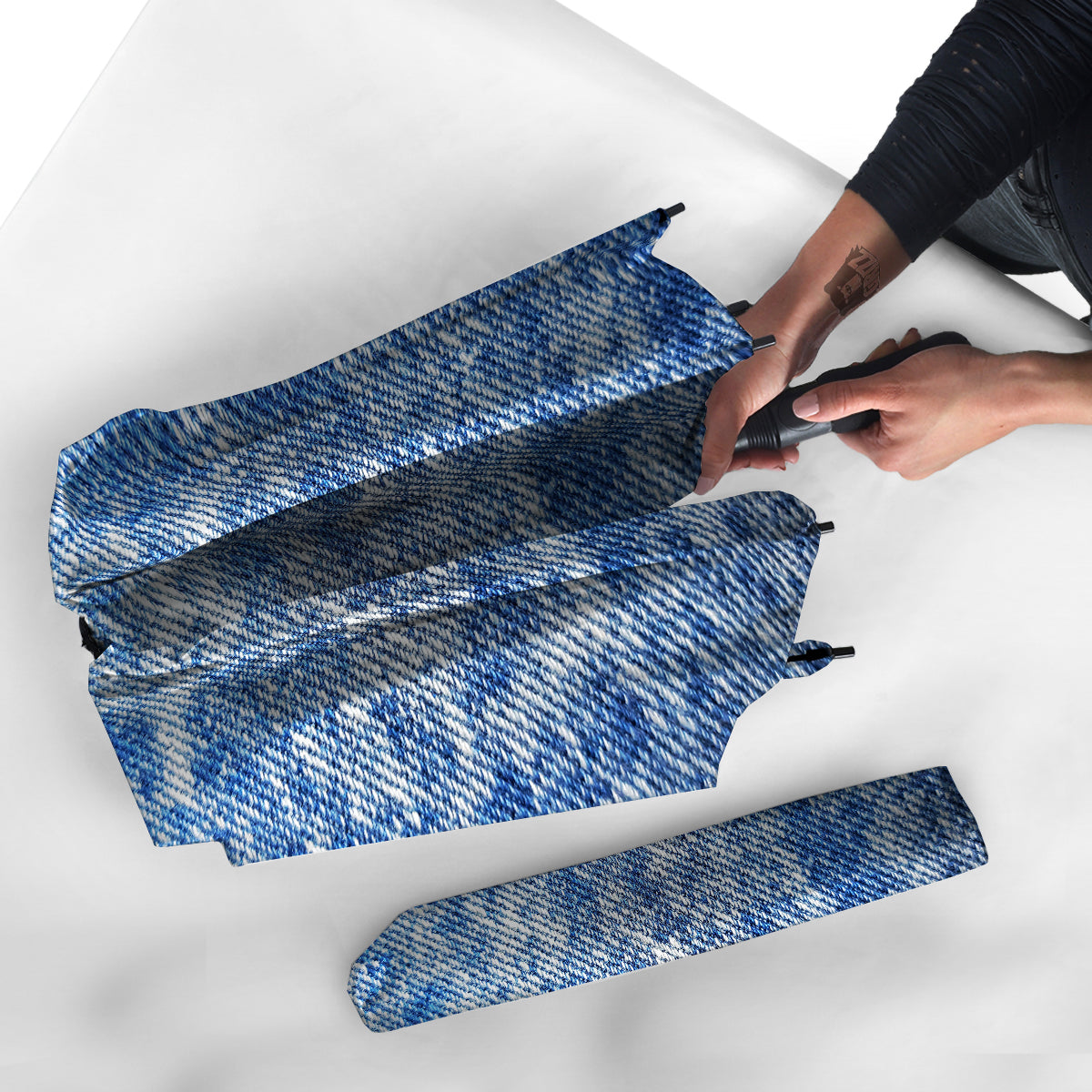 Denim Jeans Acid Wash Print Pattern Umbrella-grizzshop