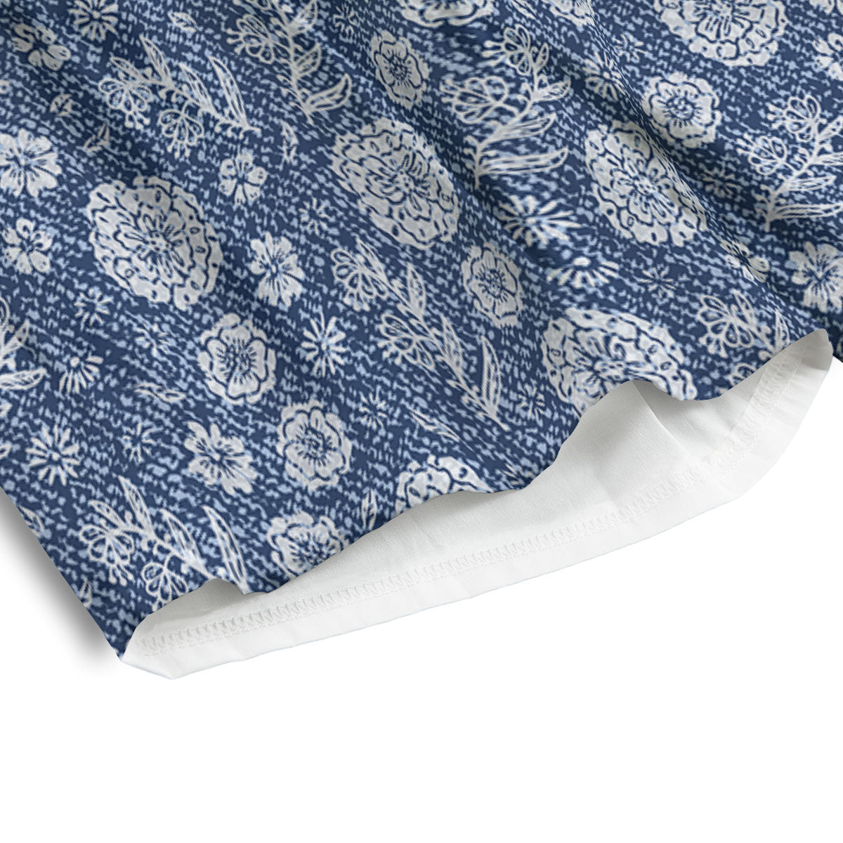 Denim Jeans Flower Print Pattern Men's Athletic Shorts-grizzshop
