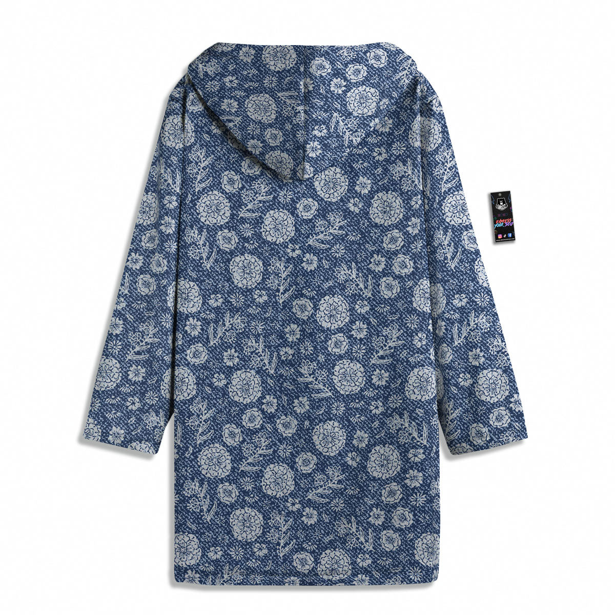 Denim Jeans Flower Print Pattern Men's Windbreaker Jacket-grizzshop