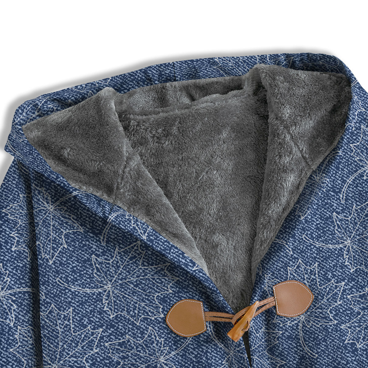 Denim Jeans Maple Leaf Print Pattern Men's Windbreaker Jacket-grizzshop