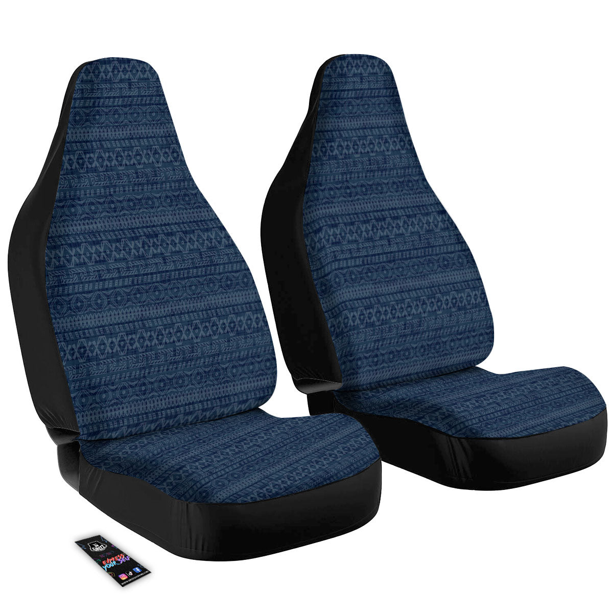 Denim Jeans Native Print Pattern Car Seat Covers-grizzshop