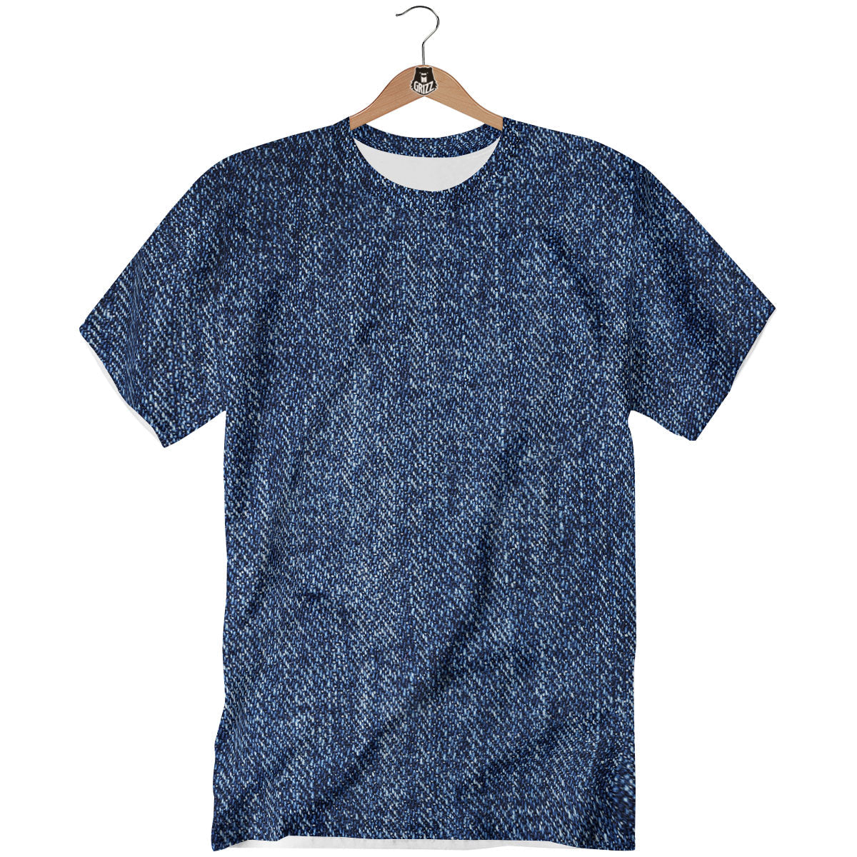 Denim Jeans Navy Blue Print T-Shirt-grizzshop
