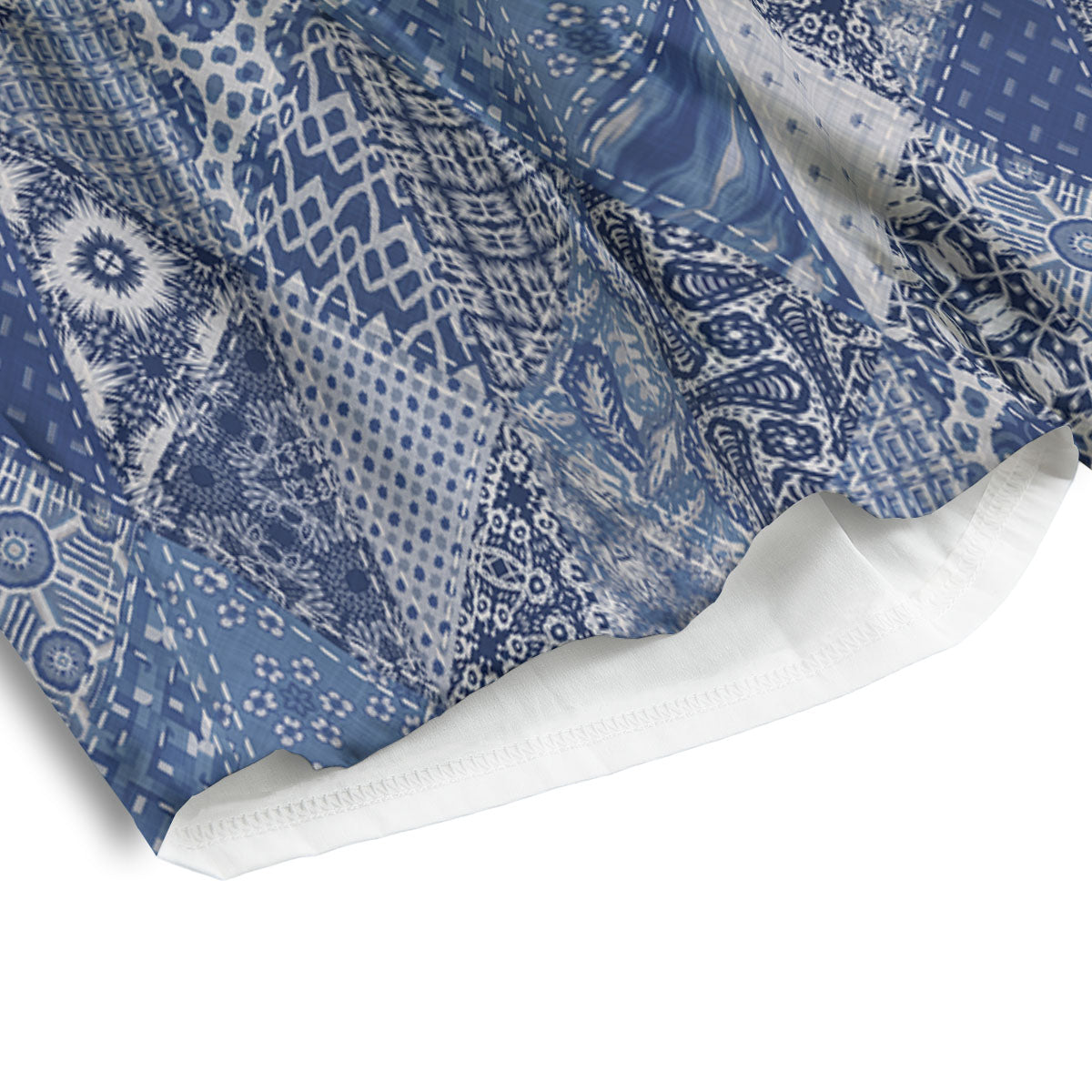 Denim Jeans Patchwork Print Pattern Men's Athletic Shorts