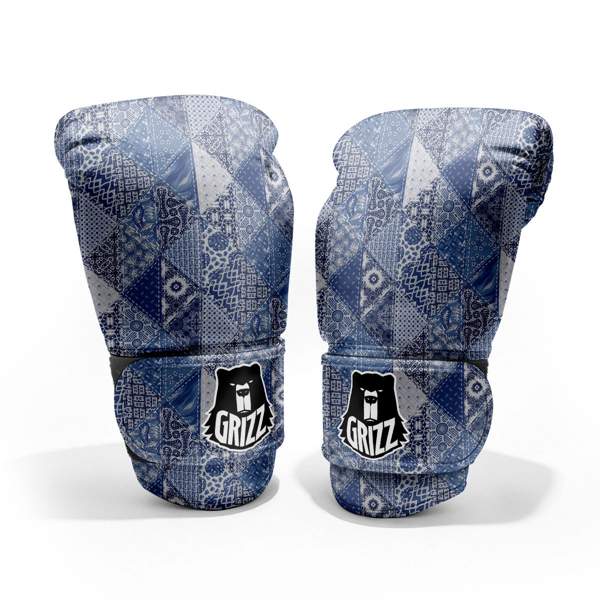 Denim Jeans Patchwork Print Pattern Pro Boxing Glove
