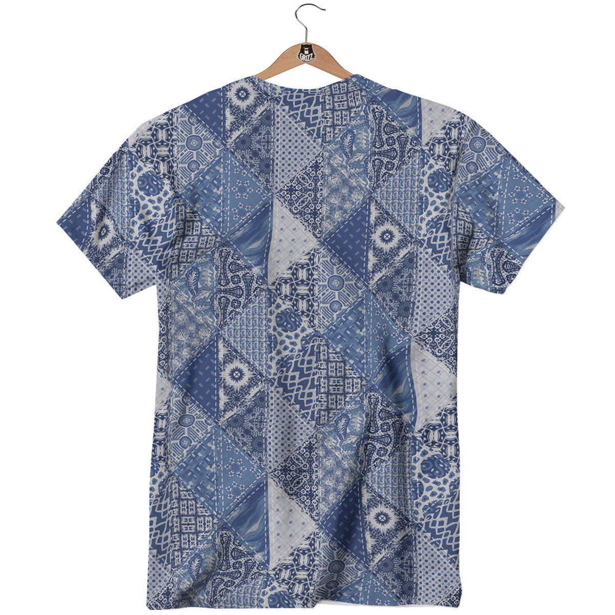 Denim Jeans Patchwork Print Pattern T-Shirt-grizzshop