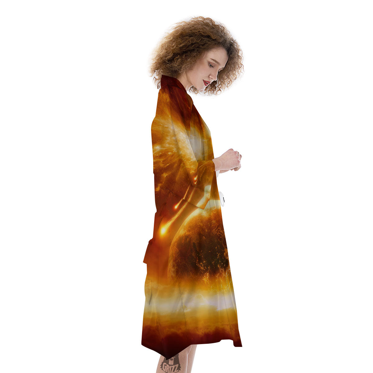 Destruction Of Planet Earth Print Kimono-grizzshop