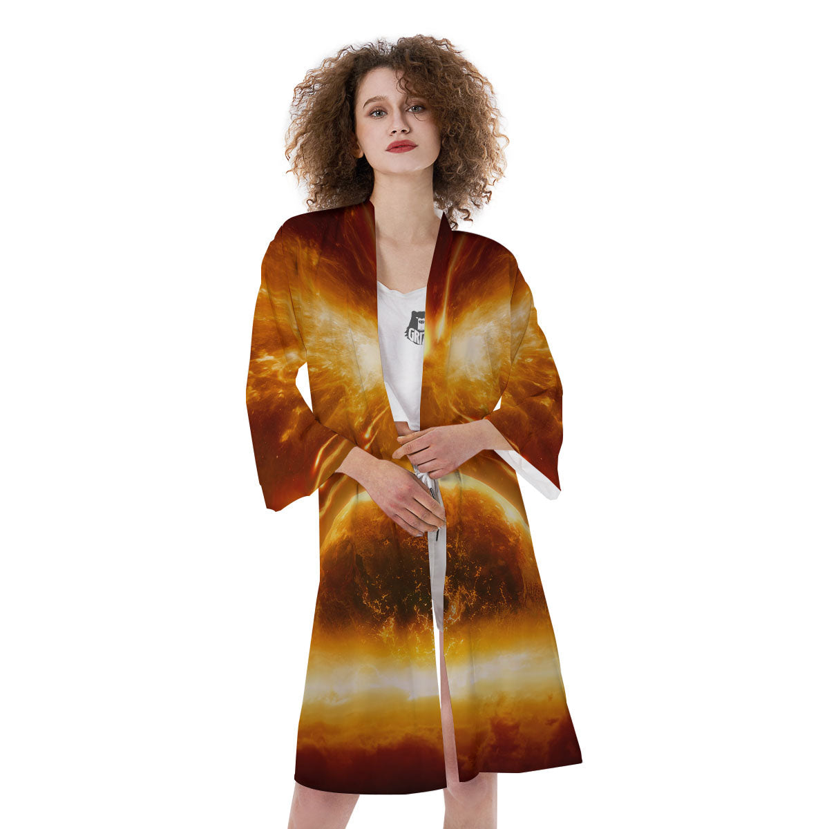 Destruction Of Planet Earth Print Kimono-grizzshop