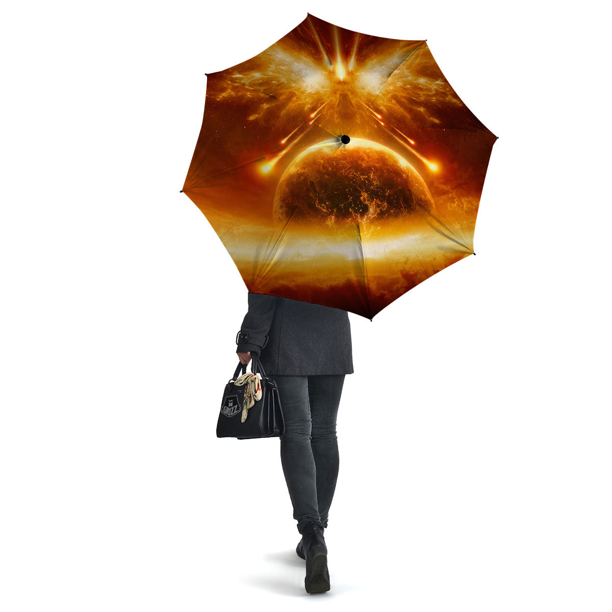 Destruction Of Planet Earth Print Umbrella-grizzshop