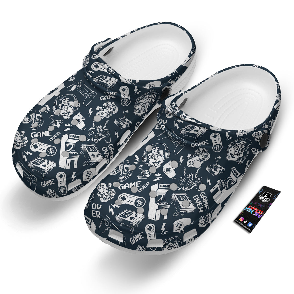 Devices Video Game Print Pattern Clog-grizzshop