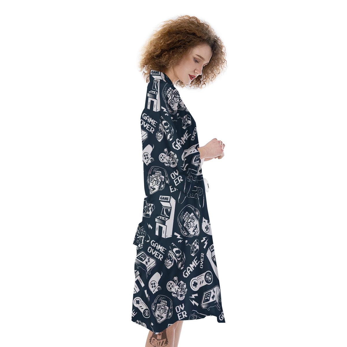 Devices Video Game Print Pattern Kimono-grizzshop