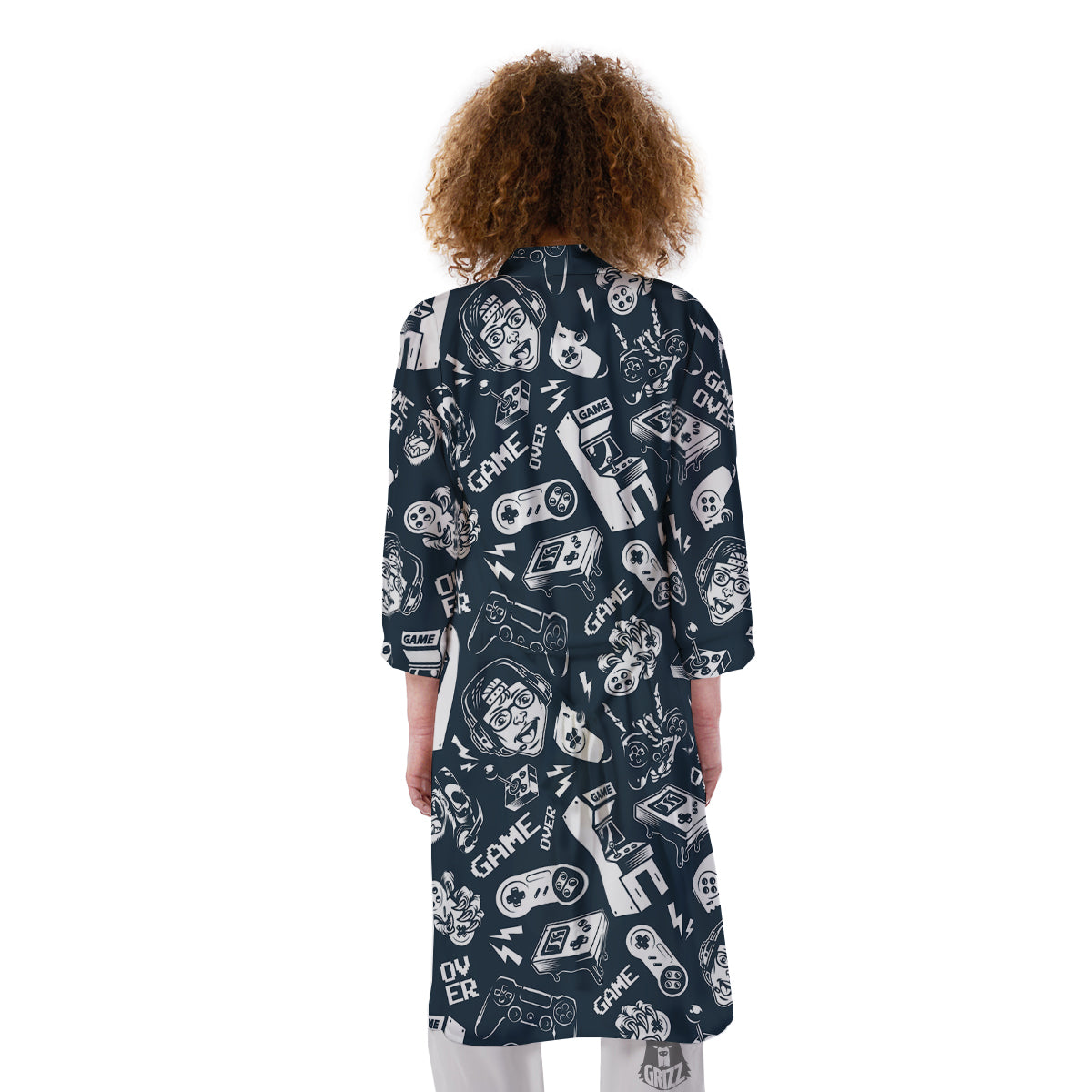 Devices Video Game Print Pattern Kimono-grizzshop