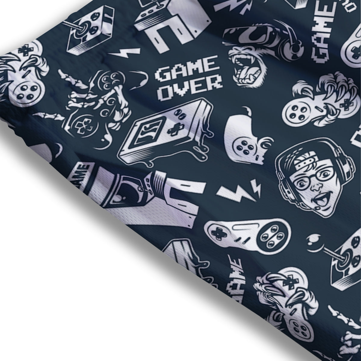 Devices Video Game Print Pattern Mesh Shorts-grizzshop