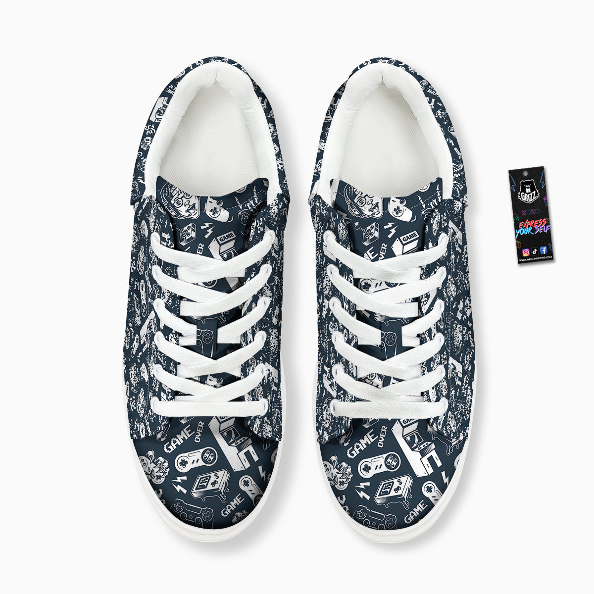 Devices Video Game Print Pattern Platform Shoes-grizzshop