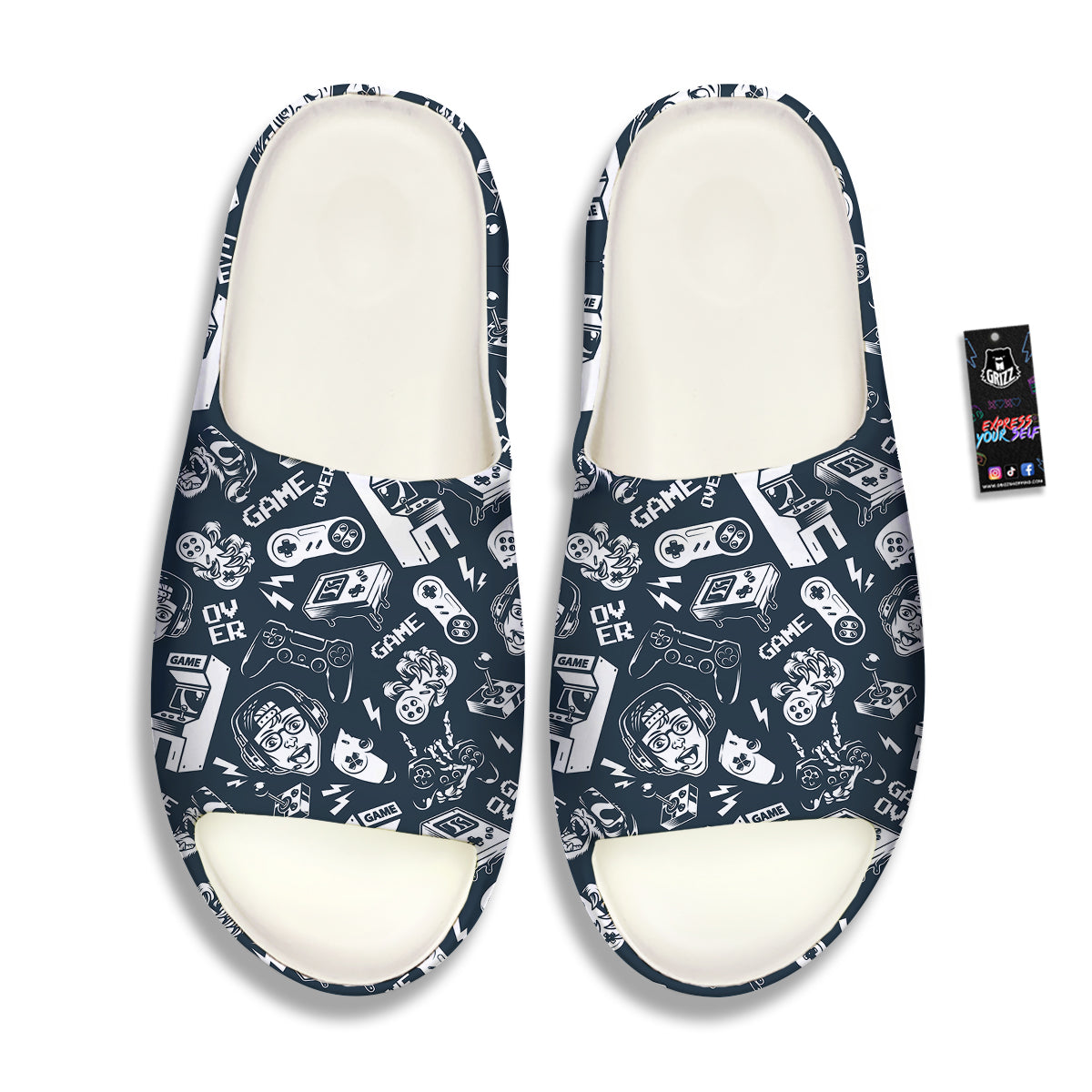 Devices Video Game Print Pattern Sandals-grizzshop