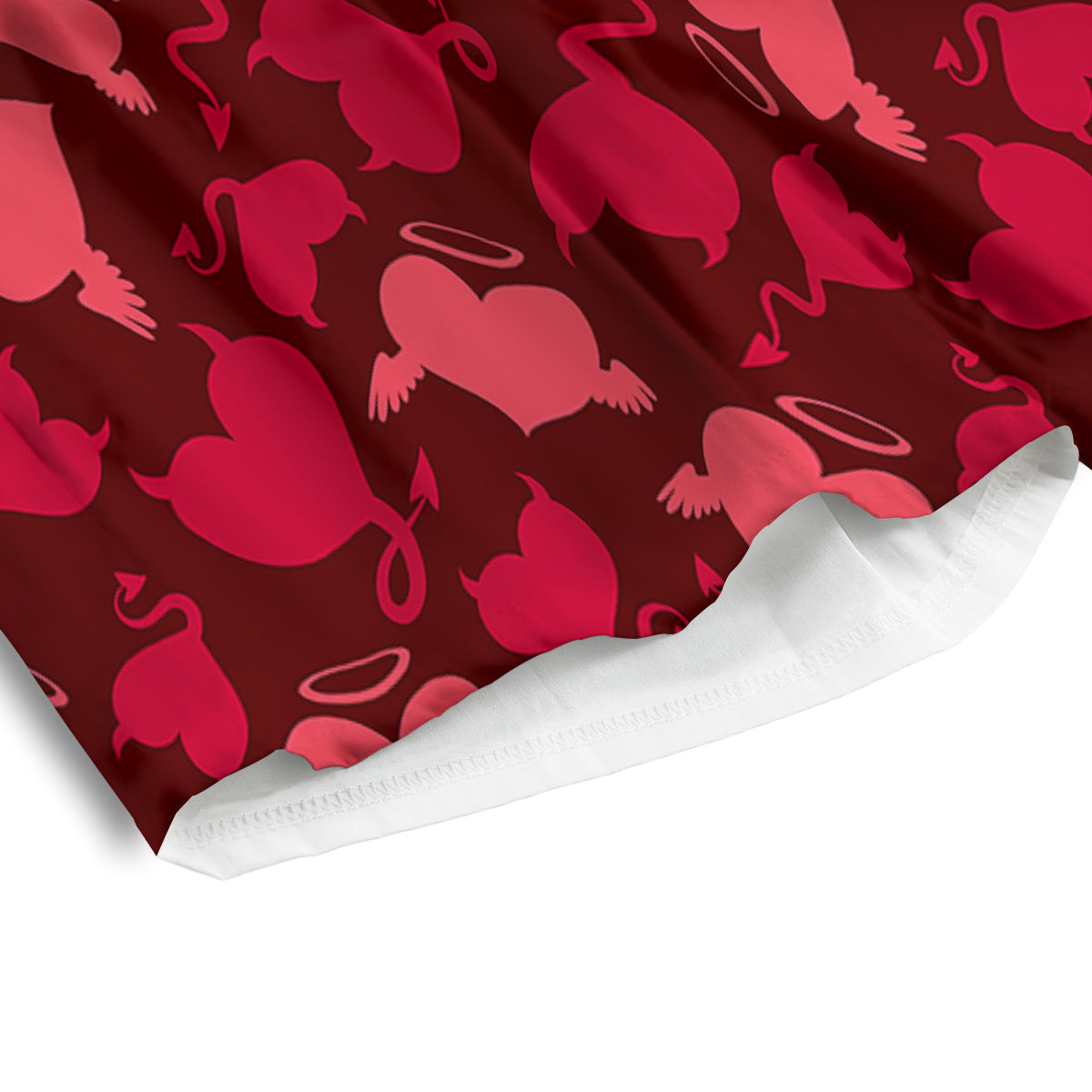 Devil And Angel Hearts Print Pattern Men's Athletic Shorts