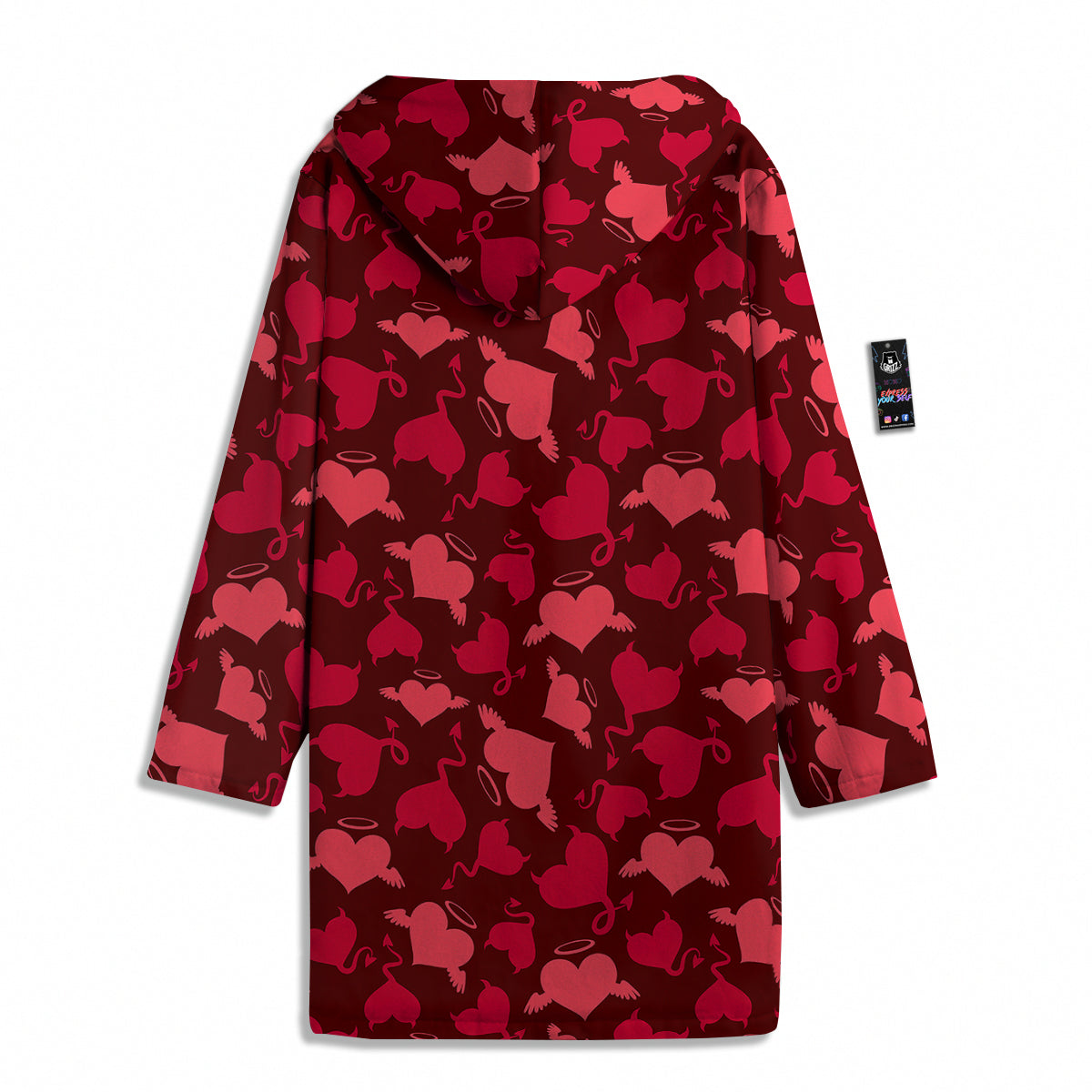Devil And Angel Hearts Print Pattern Men's Windbreaker Jacket-grizzshop