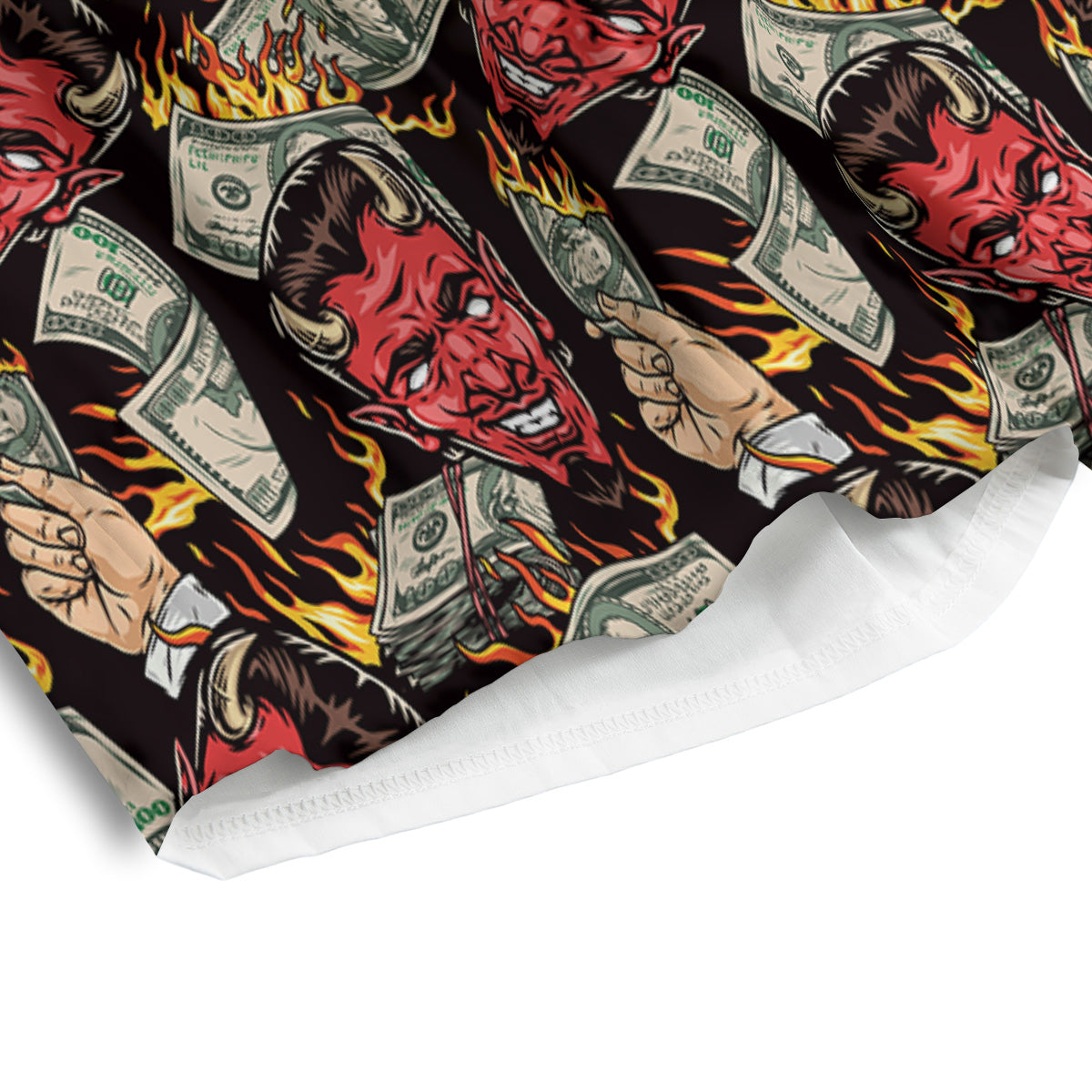 Devil And Dollar Print Pattern Men's Athletic Shorts-grizzshop