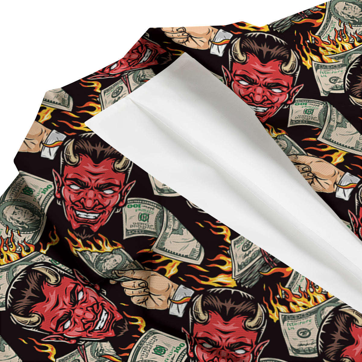 Devil And Dollar Print Pattern Men's Blazer-grizzshop