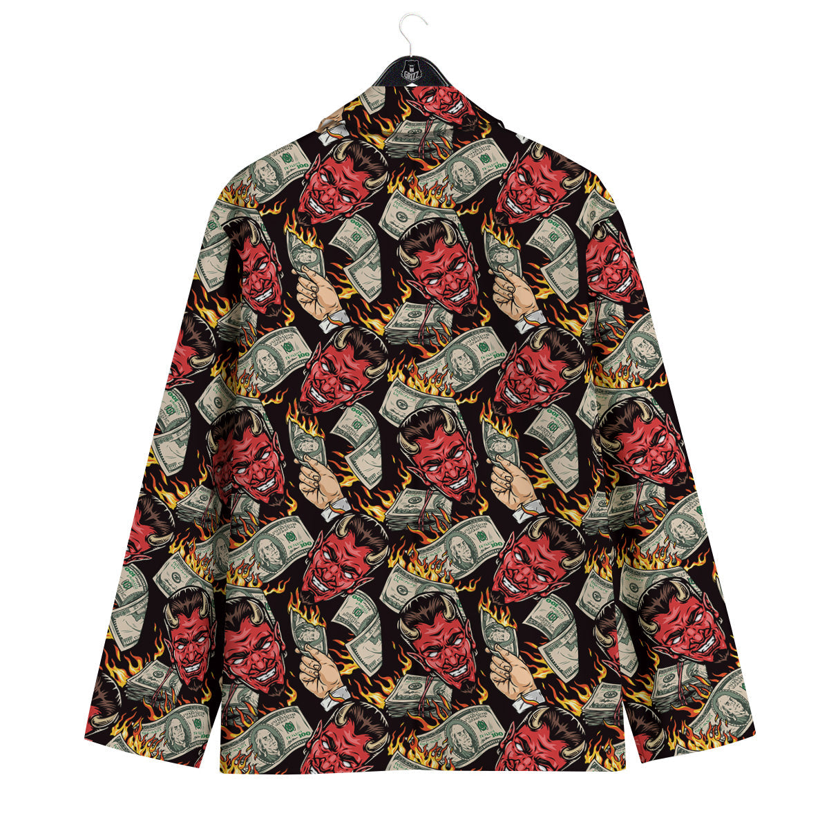 Devil And Dollar Print Pattern Men's Sport Coat-grizzshop