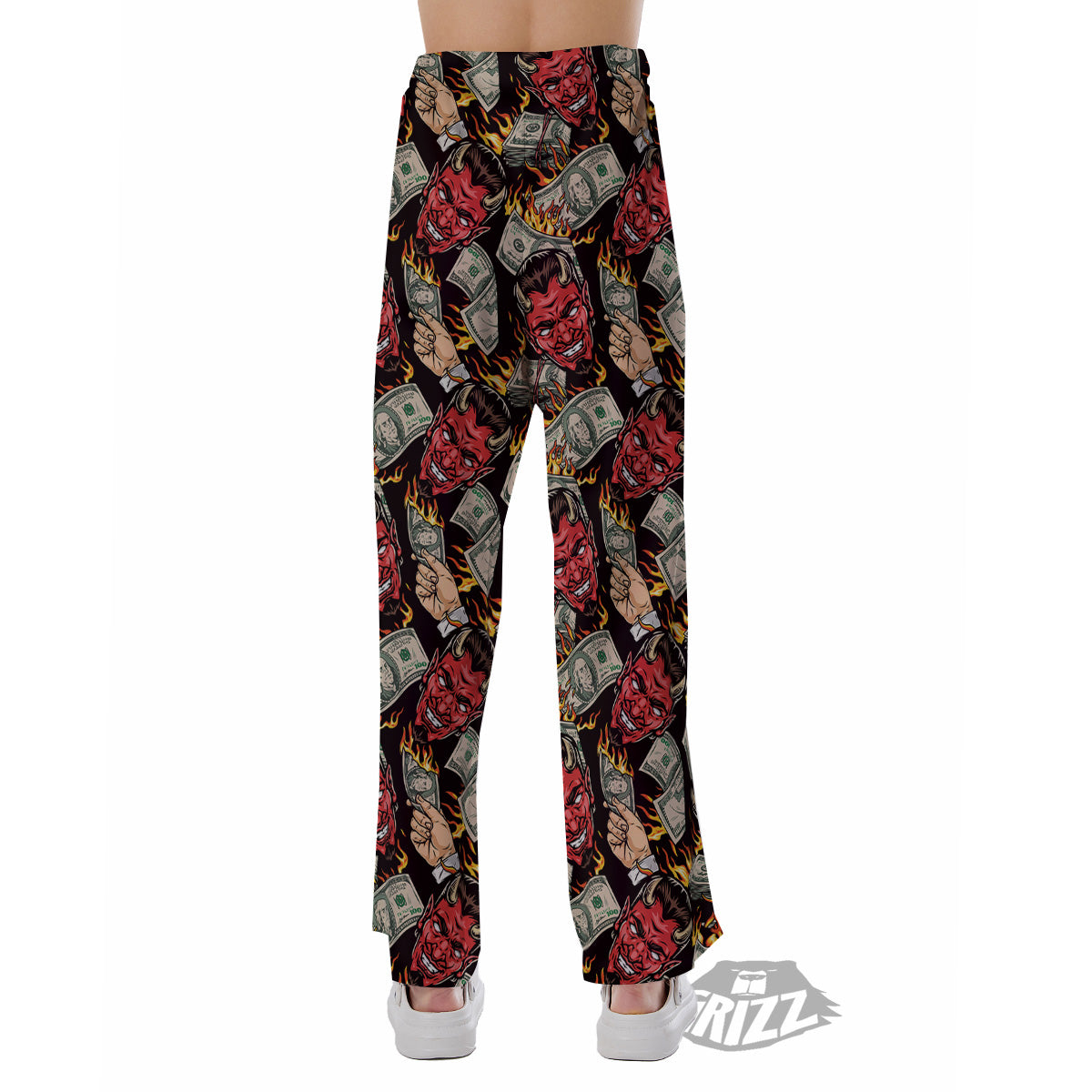 Devil And Dollar Print Pattern Pajama Pants-grizzshop