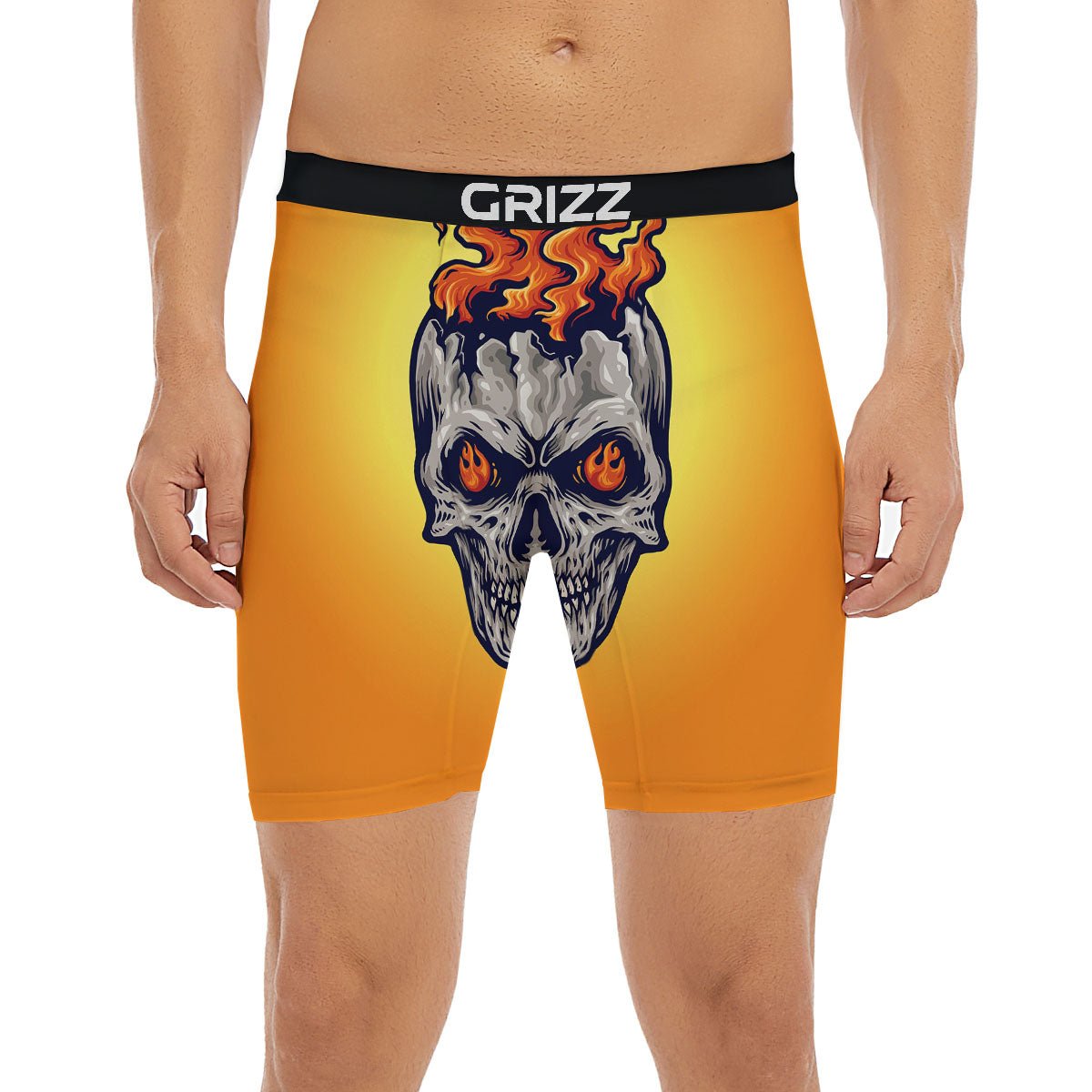 Devil Fire Punk Print Boxer Briefs-grizzshop