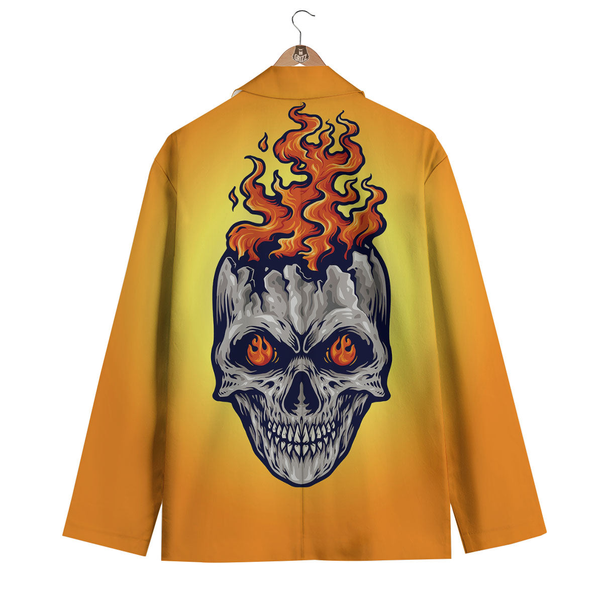 Devil Fire Punk Print Men's Blazer-grizzshop