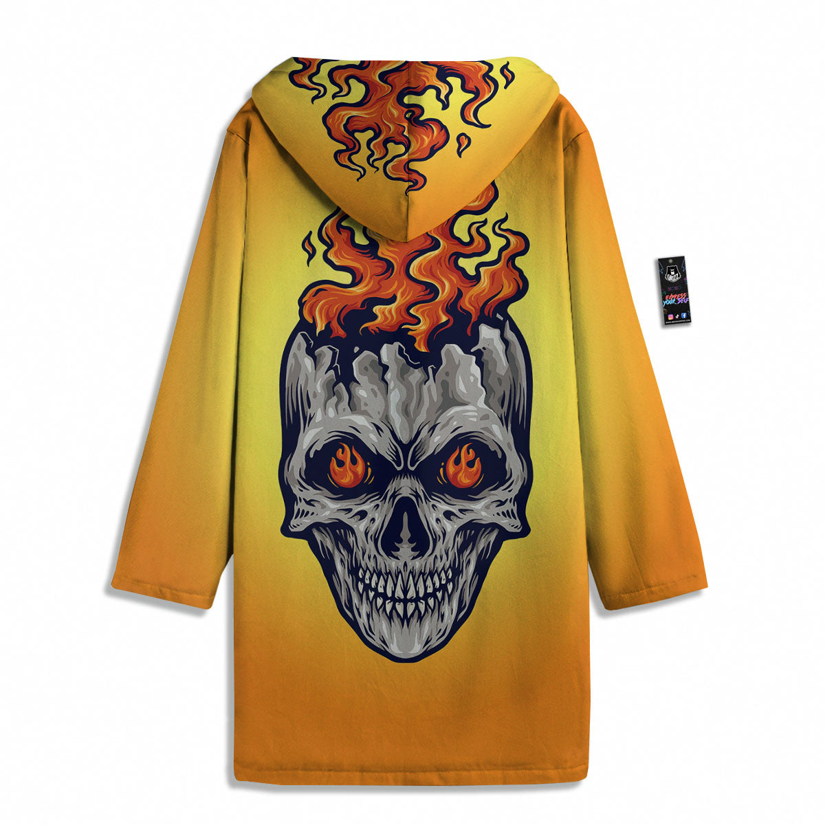 Devil Fire Punk Print Men's Windbreaker Jacket-grizzshop