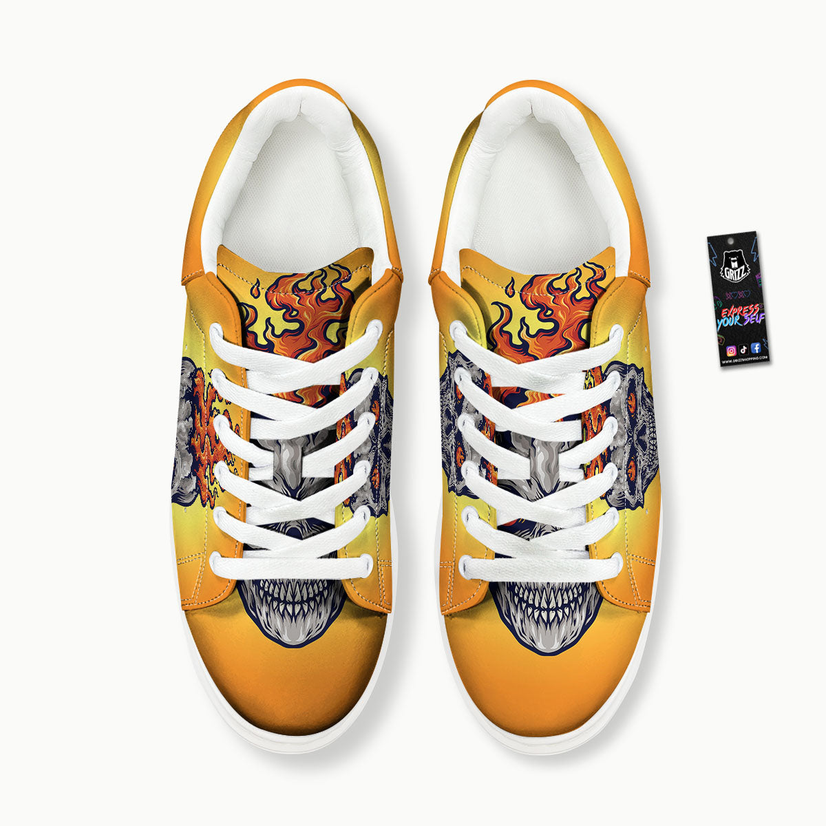 Devil Fire Punk Print Platform Shoes-grizzshop
