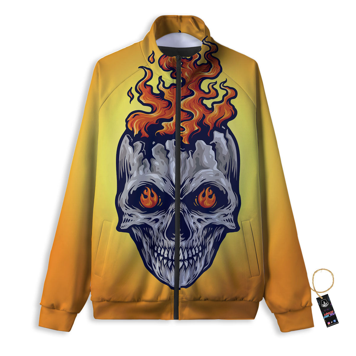 Devil Fire Punk Print Track Jacket-grizzshop