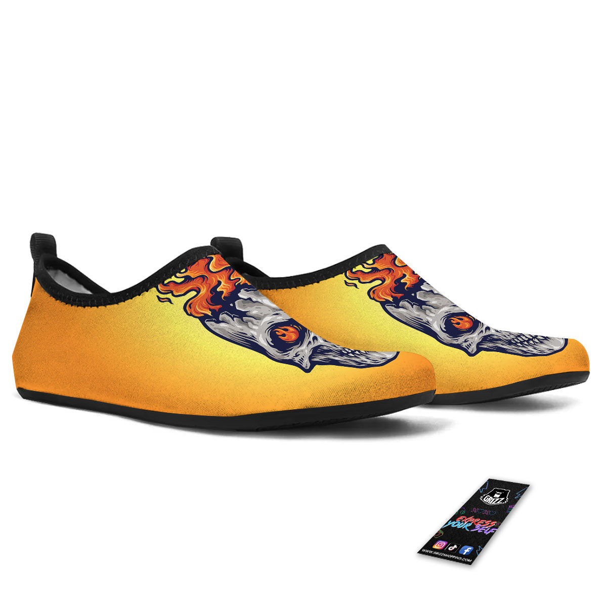 Devil Fire Punk Print Water Shoes-grizzshop