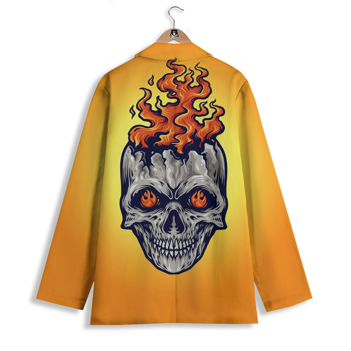 Devil Fire Punk Print Women's Blazer-grizzshop