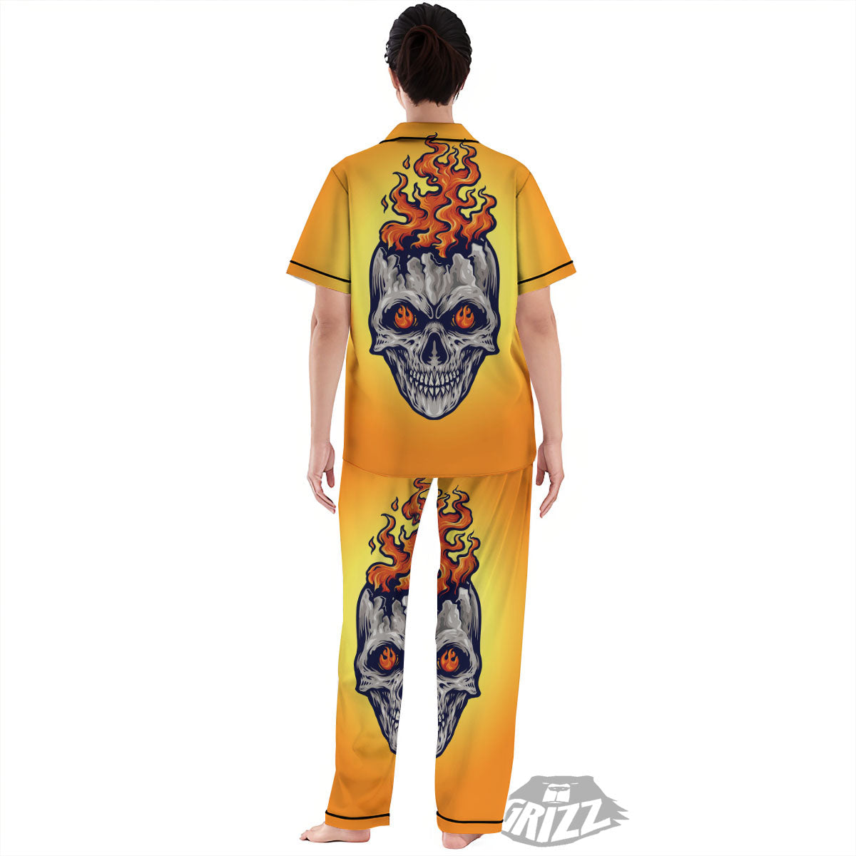 Devil Fire Punk Print Women's Pajamas Set-grizzshop