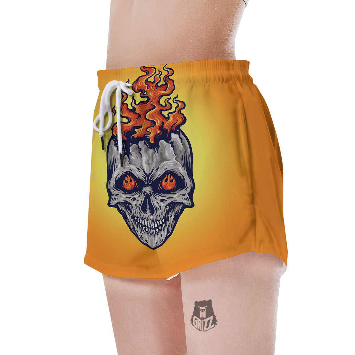 Devil Fire Punk Print Women's Shorts-grizzshop