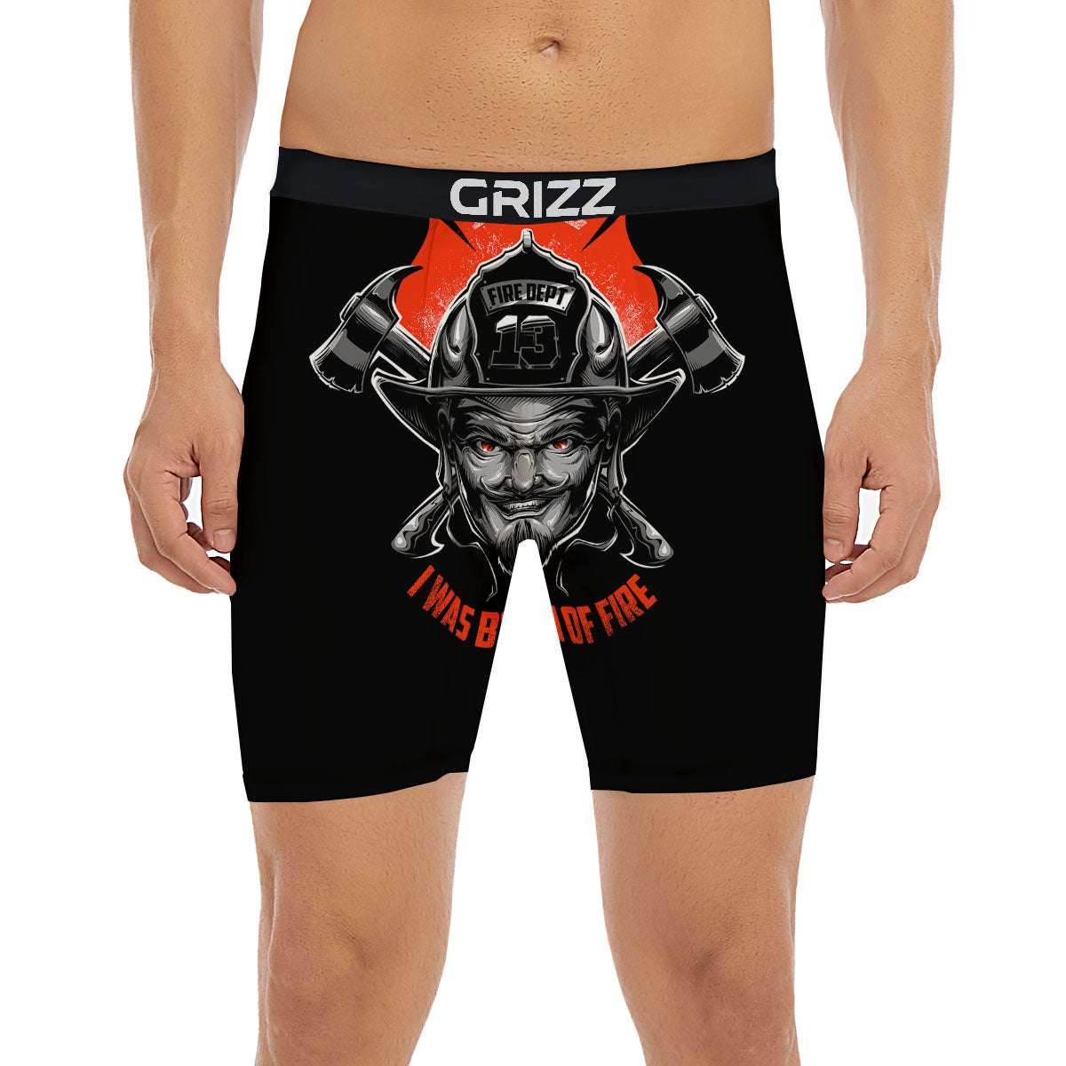 Devil Firefighter Print Boxer Briefs-grizzshop