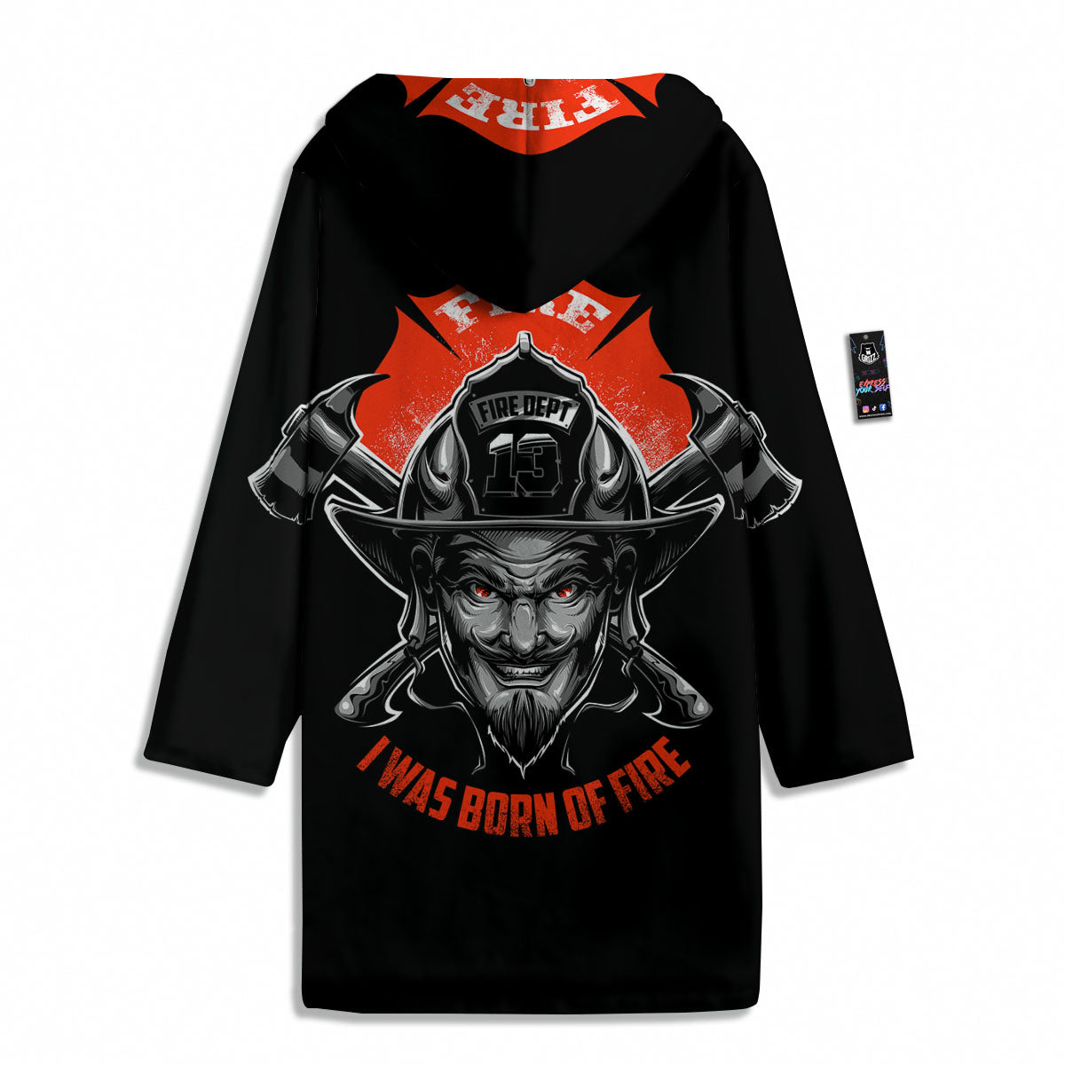 Devil Firefighter Print Men's Windbreaker Jacket-grizzshop