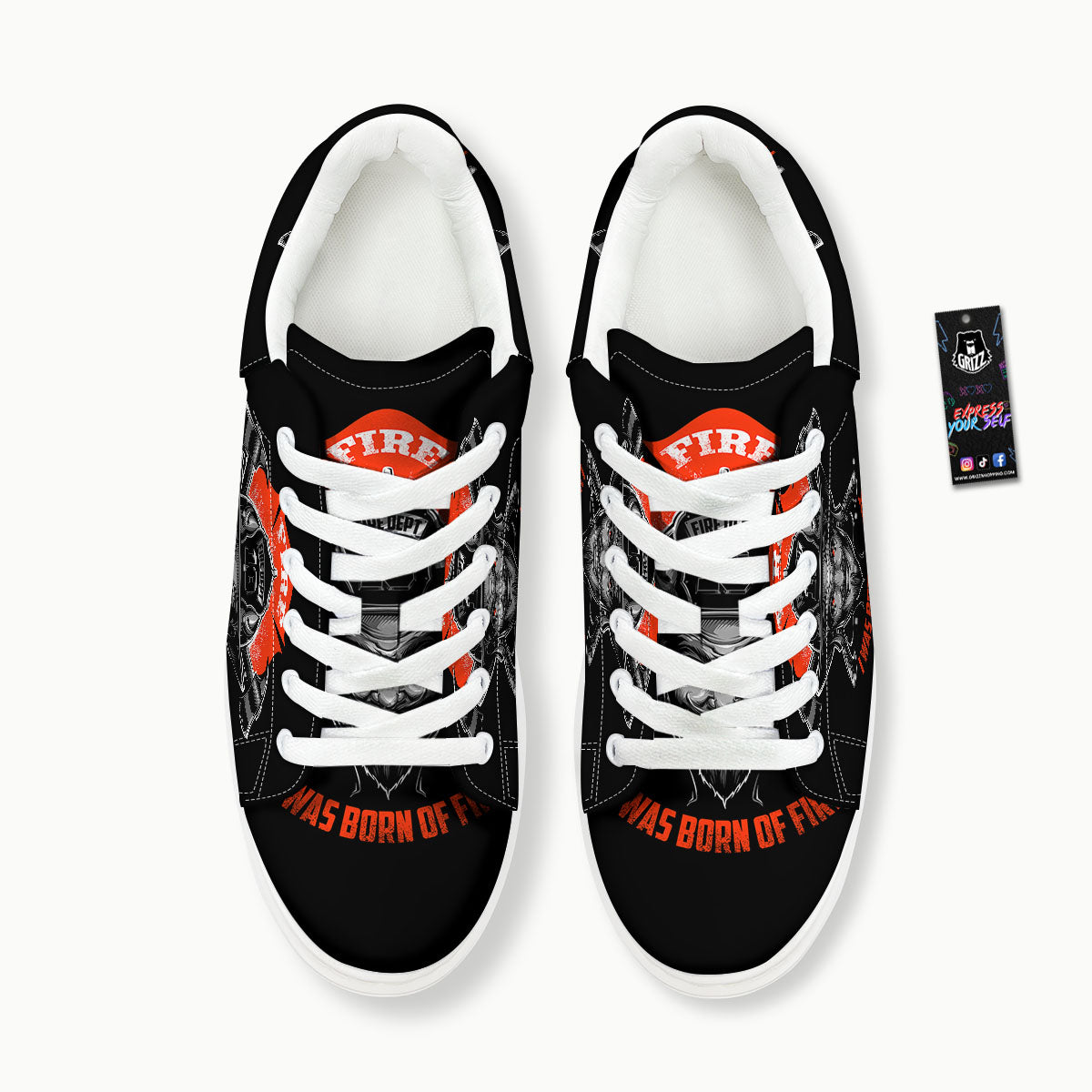 Devil Firefighter Print Platform Shoes-grizzshop