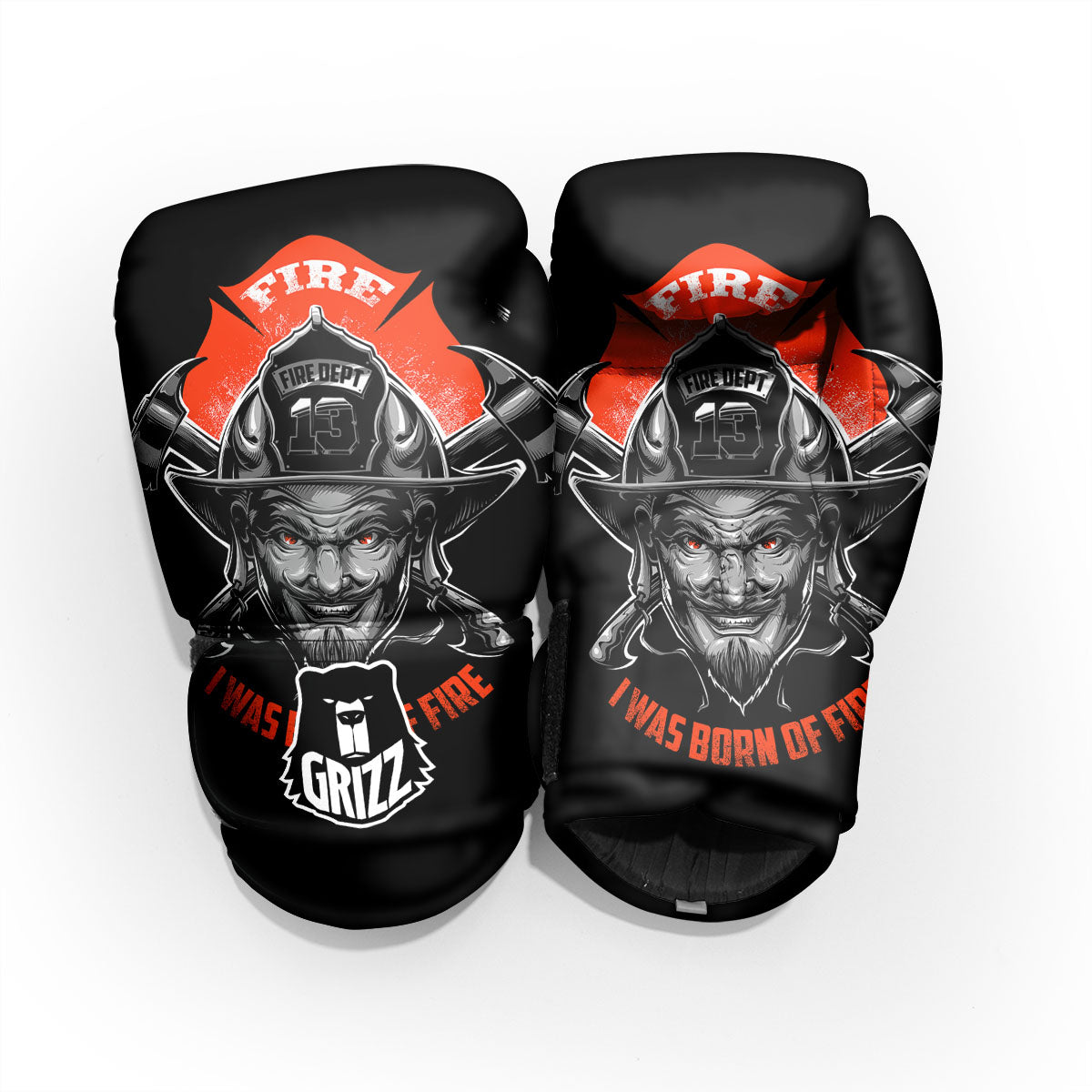 Devil Firefighter Print Pro Boxing Glove