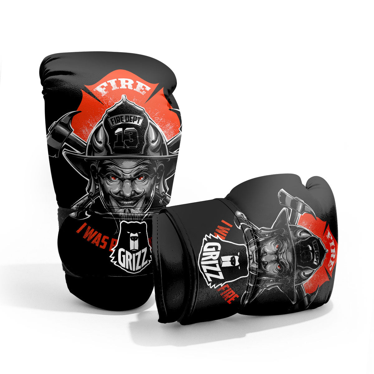 Devil Firefighter Print Pro Boxing Glove