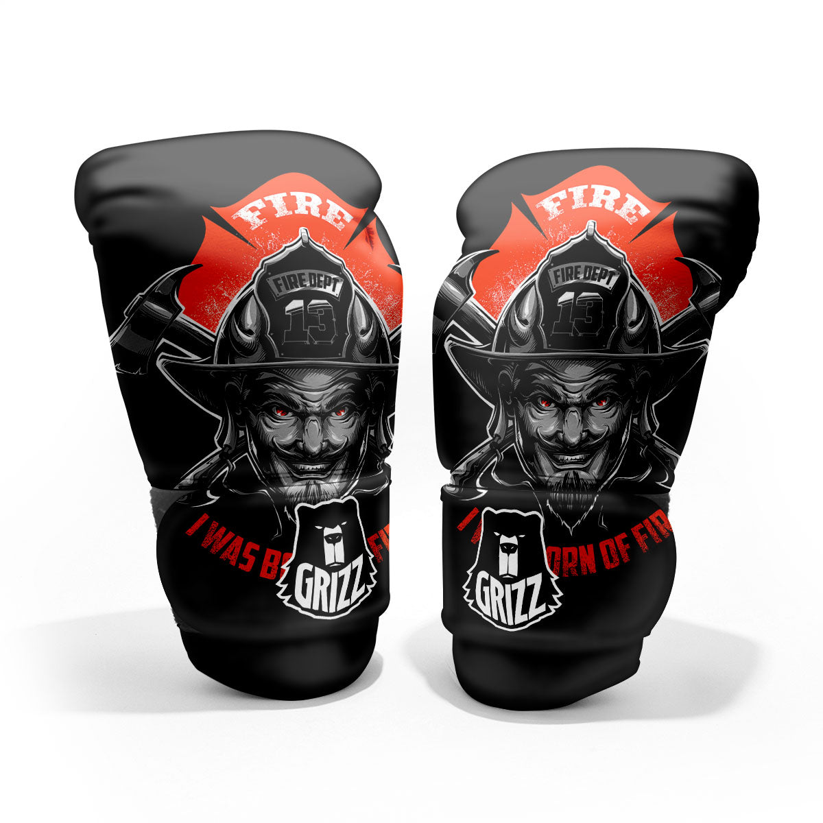 Devil Firefighter Print Pro Boxing Glove