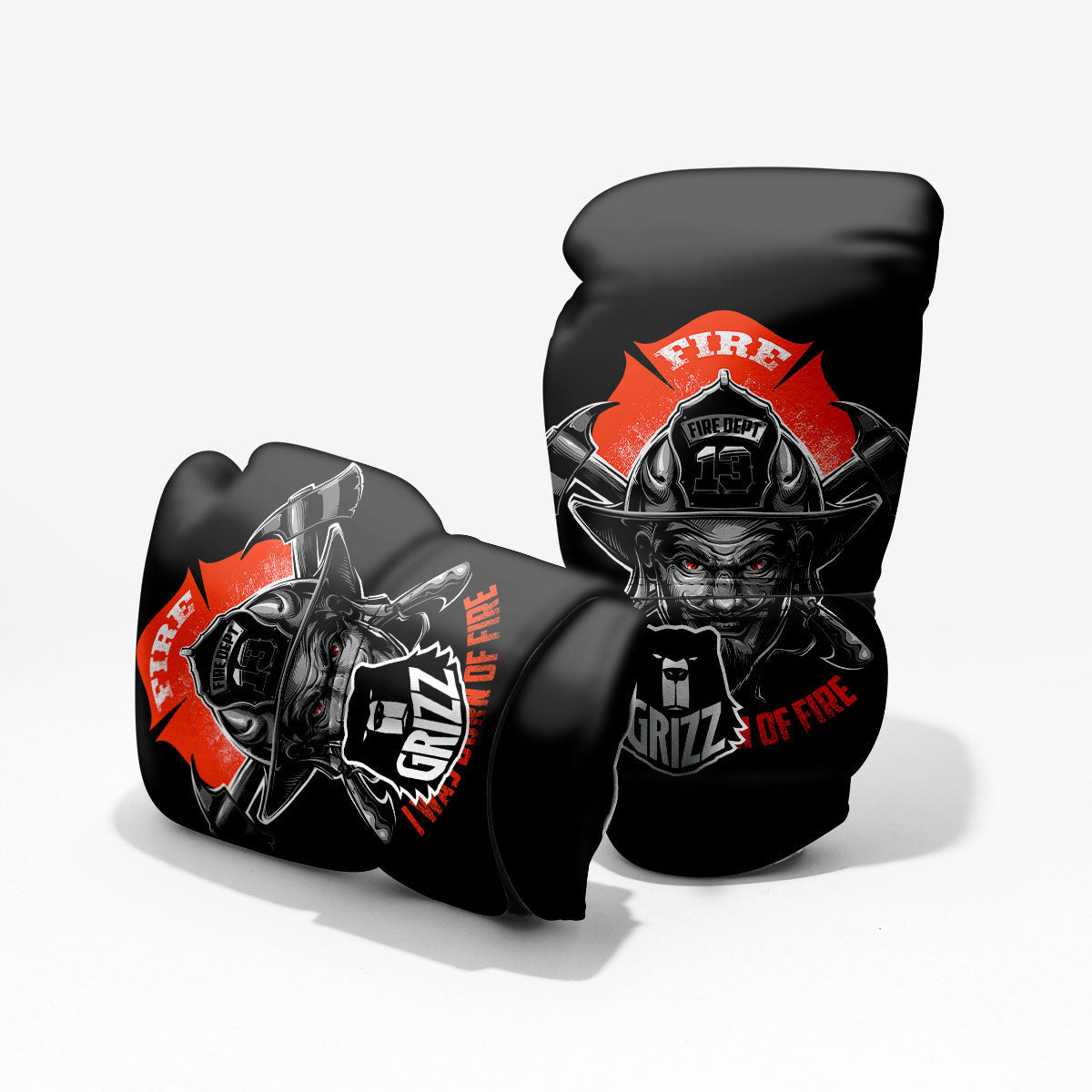 Devil Firefighter Print Pro Boxing Glove