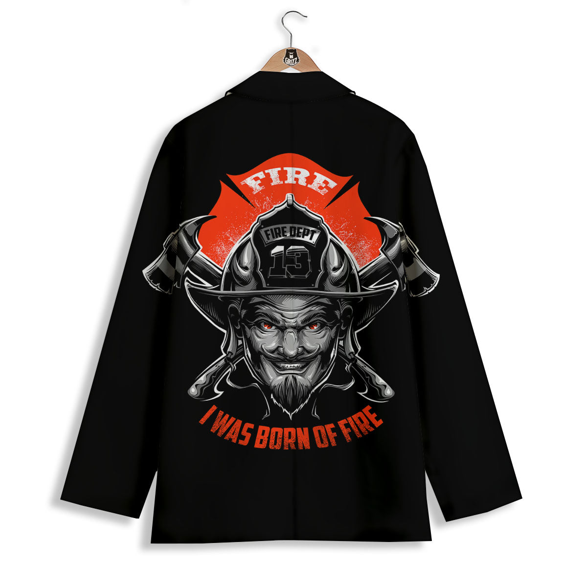 Devil Firefighter Print Women's Blazer-grizzshop