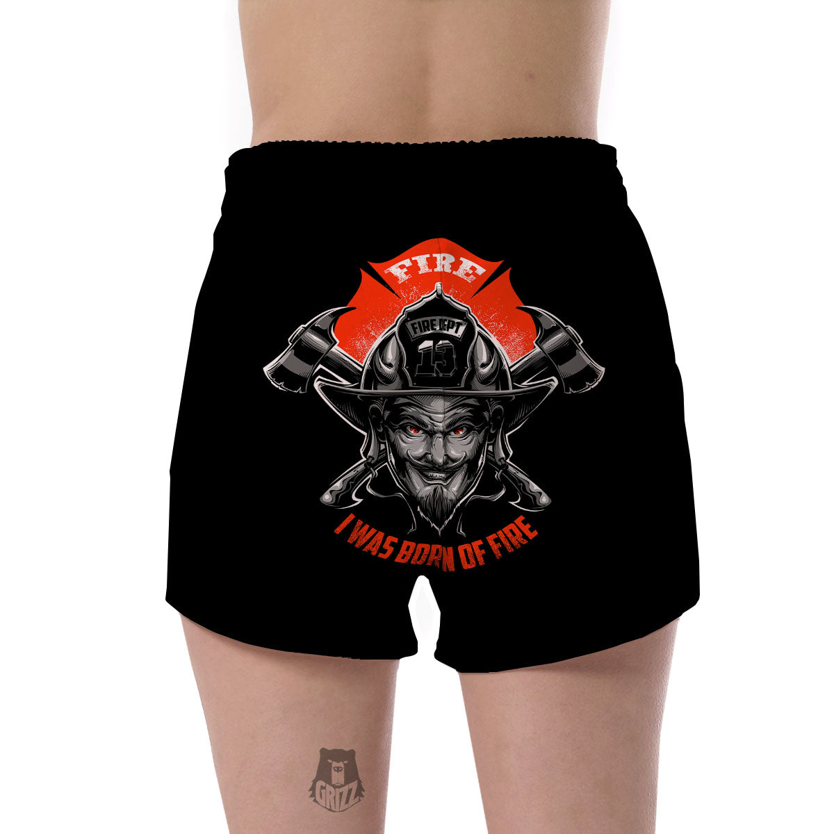 Devil Firefighter Print Women's Shorts-grizzshop
