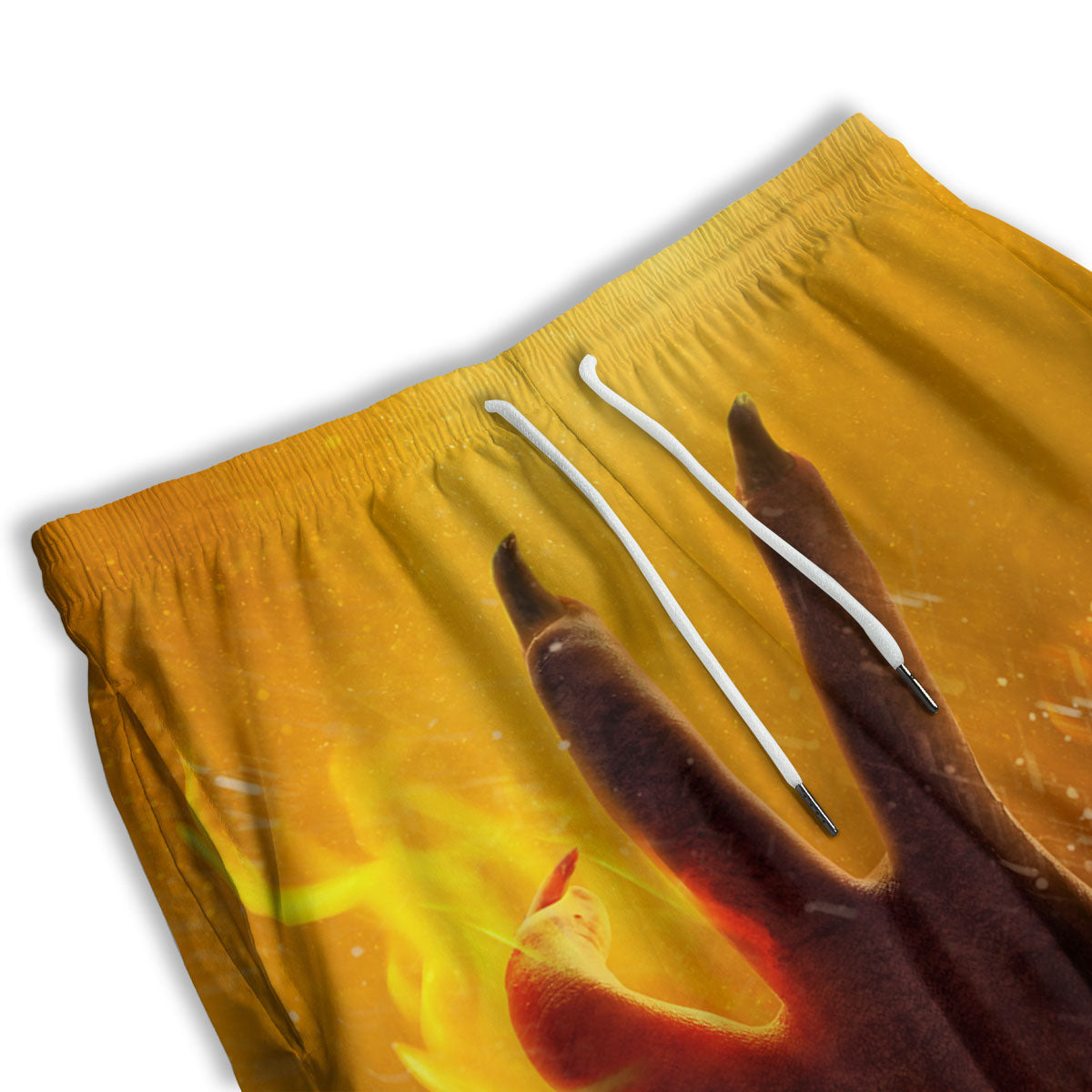 Devil Hand Print Men's Athletic Shorts-grizzshop