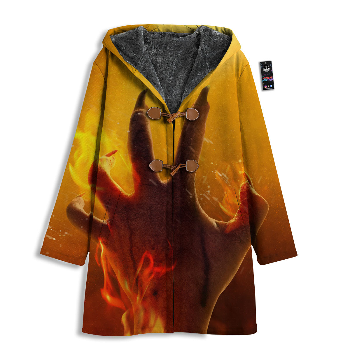 Devil Hand Print Men's Windbreaker Jacket-grizzshop