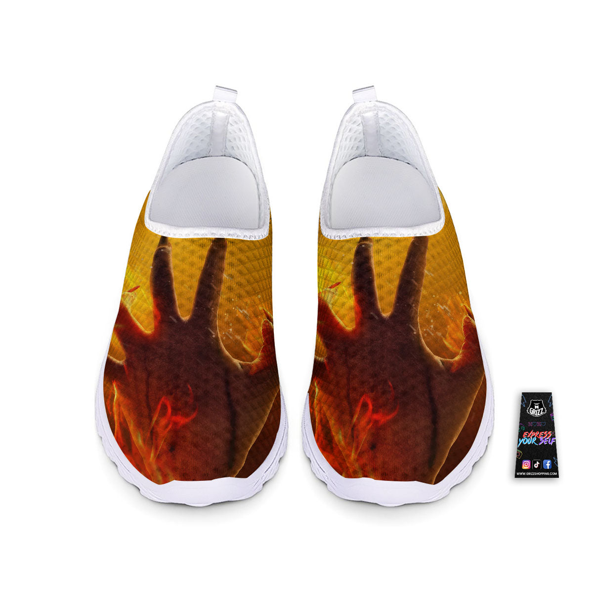 Devil Hand Print Nurse Shoes-grizzshop