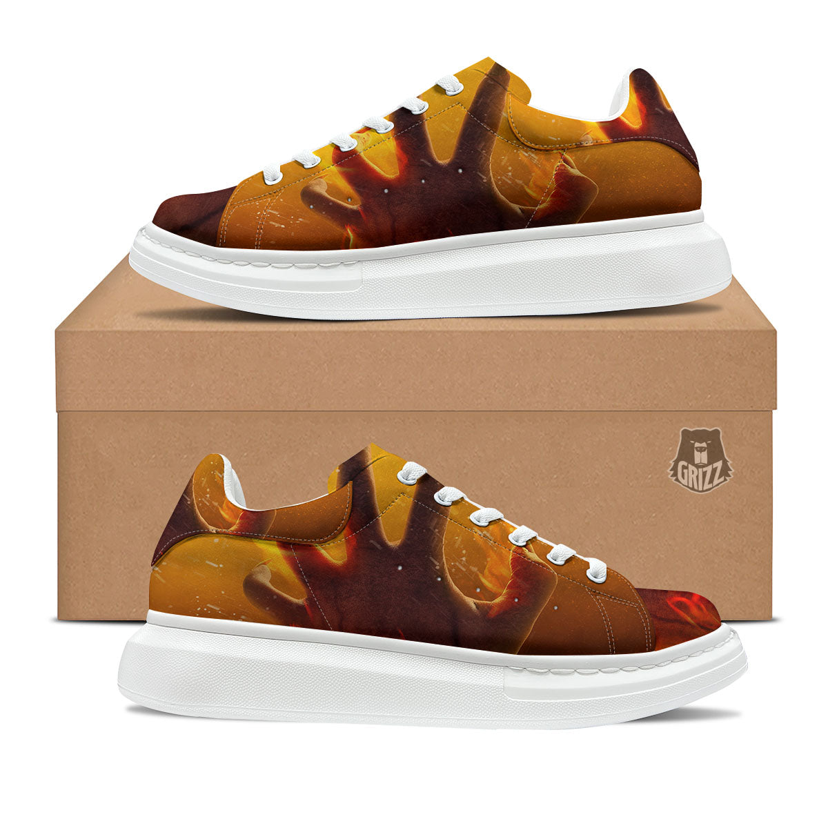 Devil Hand Print Platform Shoes-grizzshop