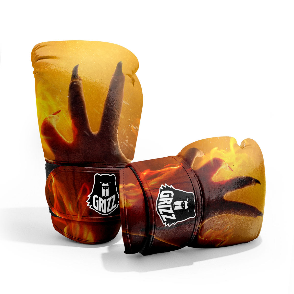 Devil Hand Print Sparring Gloves-grizzshop