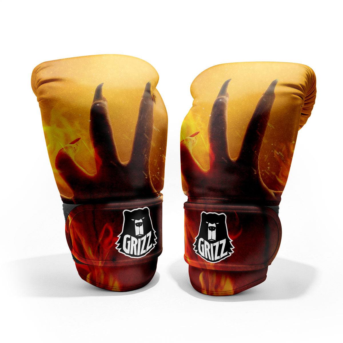 Devil Hand Print Sparring Gloves-grizzshop